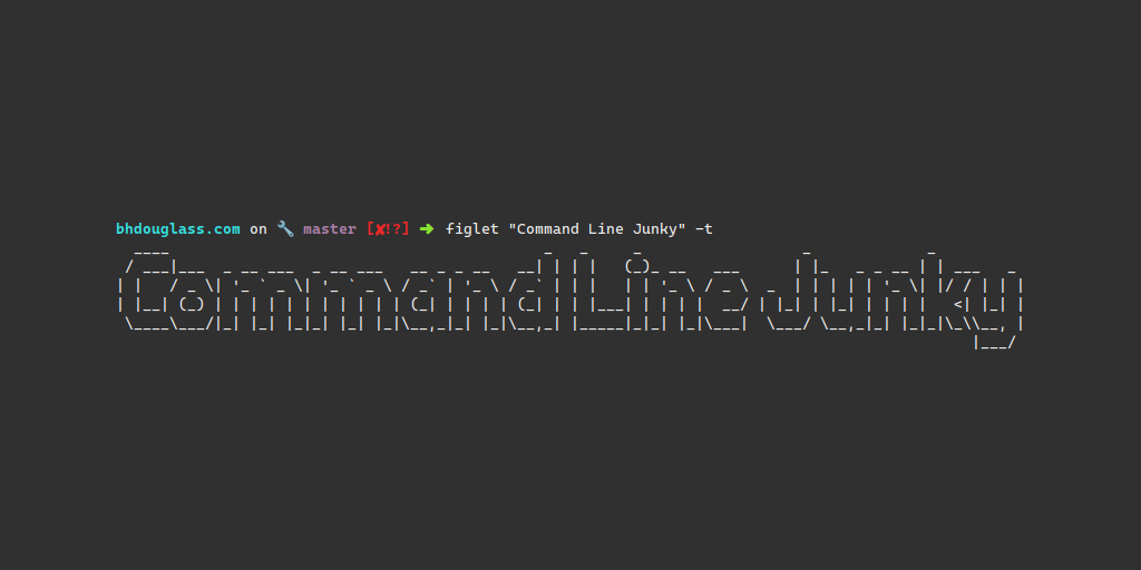 An ASCII art rendition of the words 'Command Line Junky'.