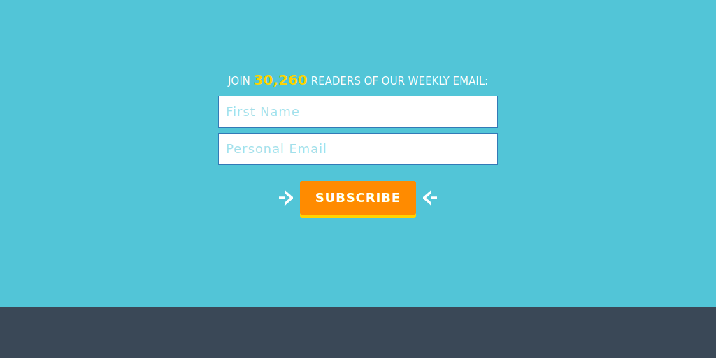 A screenshot of a newsletter signup page